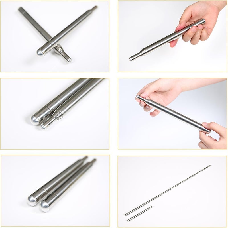 XChangeFun Light Weight Super Endurance Belly Dance Wings Telescopic Stick, Stainless Steel Telescopic Rod Cat Noir Stick - Image 4